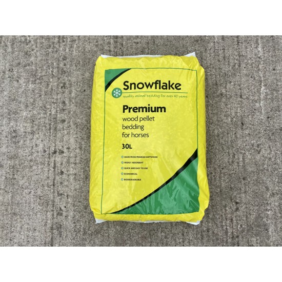 Snowflake Premium Equine Wood Pellets 30L Bags (£7.20 per bag If you order 65) Snowflake Premium Equine Wood Pellets 30L Bags (£7.20 per bag If you order 65)