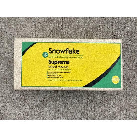 Snowflake Supreme Shavings (£7.94 per bale if you order 35 or 40 bales) Snowflake Supreme Shavings (£7.94 per bale if you order 35 or 40 bales)