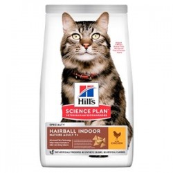 Hills Science Plan Feline Mature Hairball Indoor 7+ Chicken 1.5kg