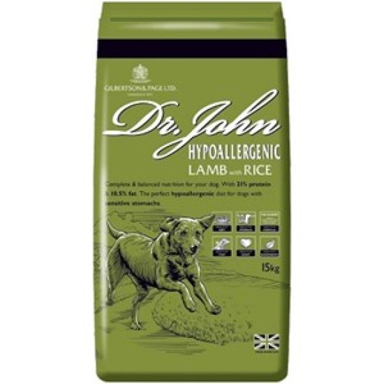 Dr Johns Hypoallergenic Lamb with Rice 15kg Dr Johns Hypoallergenic Lamb with Rice 15kg
