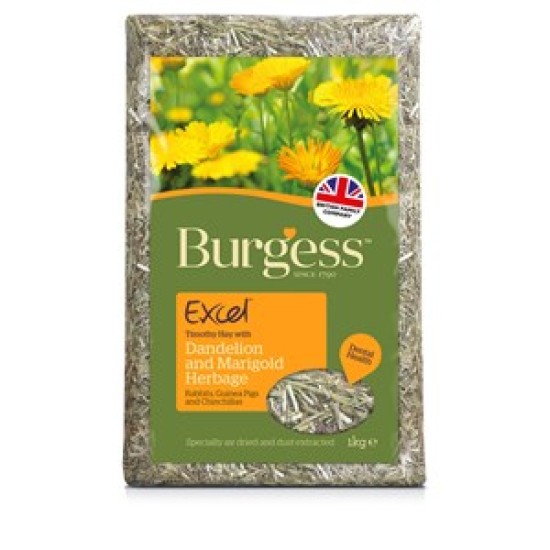 Burgess Excel Herbage Dandelion & Marigold 1kg Burgess Excel Herbage Dandelion & Marigold 1kg