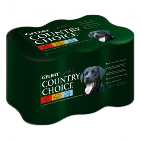 Gelert Country Choice Adult Dog Variety in Jelly Dog Food 6 x 1200g Gelert Country Choice Adult Dog Variety in Jelly Dog Food 6 x 1200g