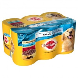 Pedigree Tin in Jelly with Fish Oil 4x6x400g