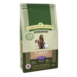 James Wellbeloved Grain Free Turkey & Vegetable Senior Dog Food 10 kg