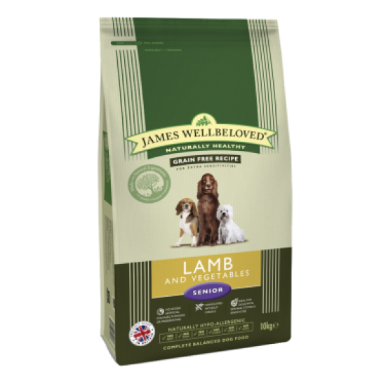 James Wellbeloved Grain Free Lamb & Vegetable Senior Dog Food 10 kg