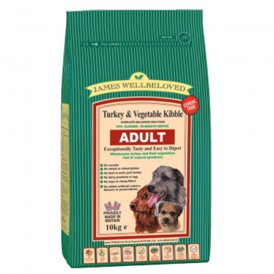 James Wellbeloved Grain Free Turkey & Vegetable Dog Food 10kg James Wellbeloved Grain Free Turkey & Vegetable Dog Food 10kg