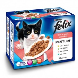 Felix Pouch Meaty Loaf Fish&Meat 4x12x100g
