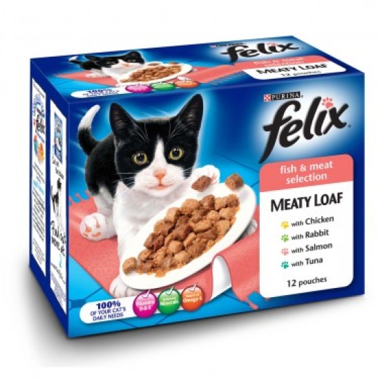 Felix Pouch Meaty Loaf Fish&Meat 4x12x100g Felix Pouch Meaty Loaf Fish&Meat 4x12x100g