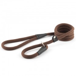 Ancol Deluxe Nylon Rope Slip Lead Brown 