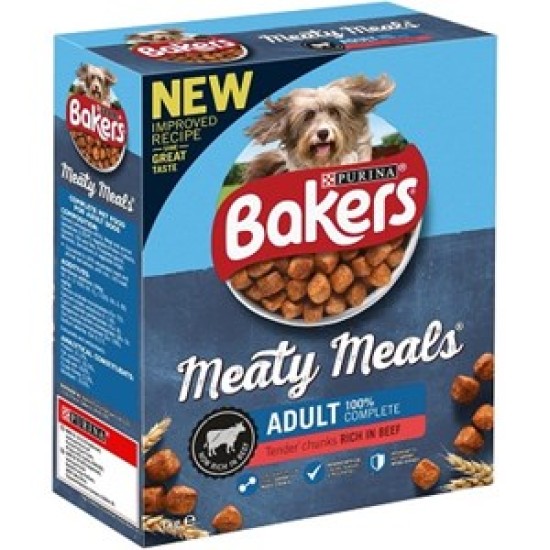 Bakers Complete Meaty Meals Adult with Beef 5x1kg Bakers Complete Meaty Meals Adult with Beef 5x1kg