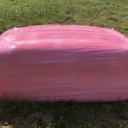 Haylage large 6 string bale shrink wrapped