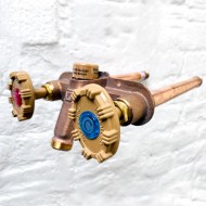 Outside Hot and Cold Mixer Tap - Woodford Model 22 No Freeze Outside Tap with Through wall pipe