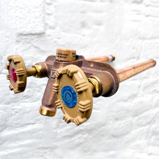 Outside Hot and Cold Mixer Tap - Woodford Model 22 No Freeze Outside Tap with Through wall pipe Outside Hot and Cold Mixer Tap - Woodford Model 22 No Freeze Outside Tap with Through wall pipe