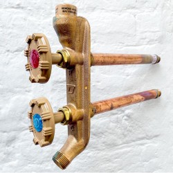 Outside Hot and Cold Mixer Tap - Woodford Model 22 No Freeze Outside Tap with Through wall pipe